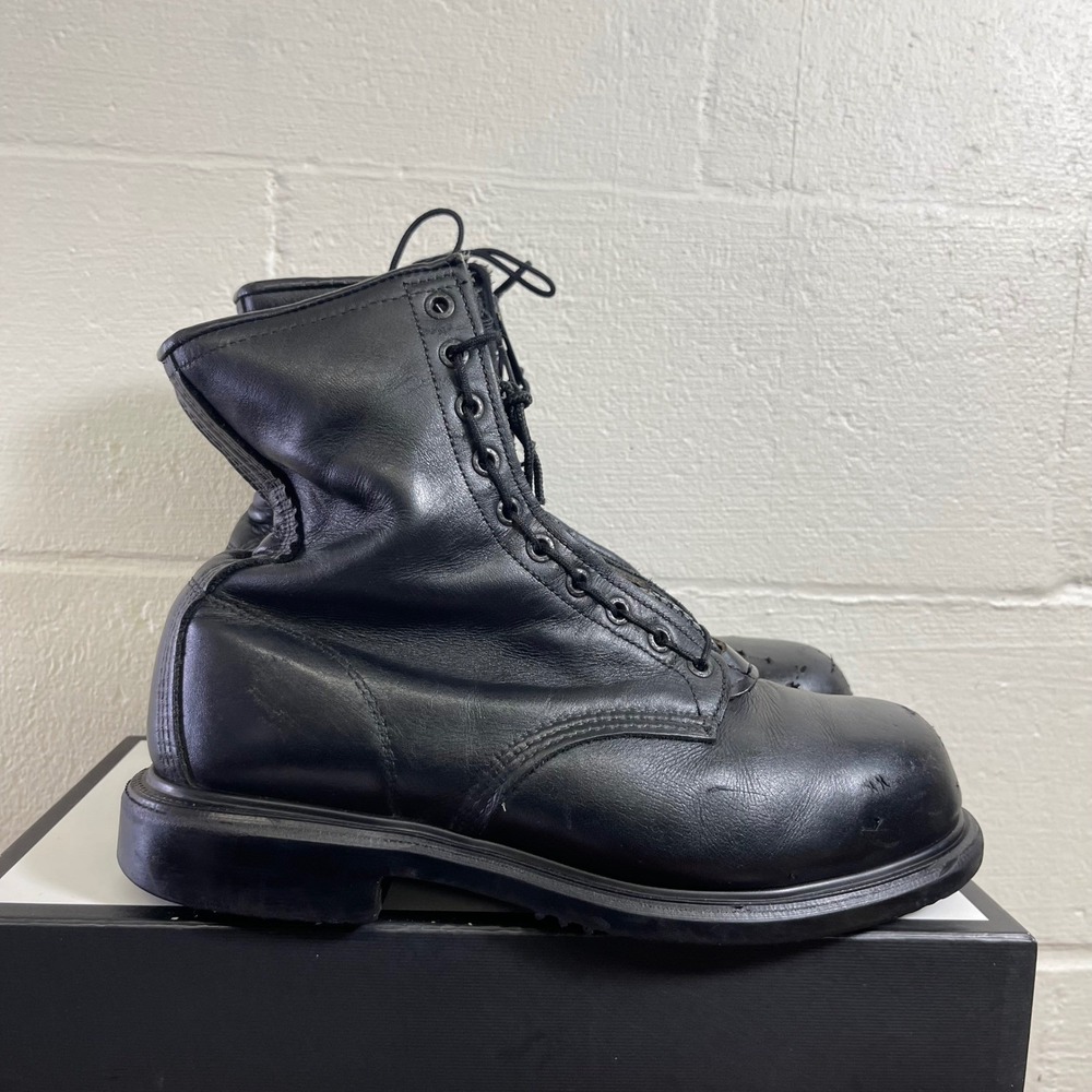 Red Wing 4473 Black Leather Firefighter Work Safety Toe Boots Men's 9.5 USA MADE